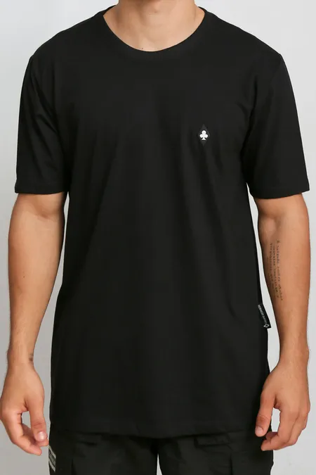 CAMISETA BÁSICA MASCULINA PRETA CONDUÇÃO GRIF