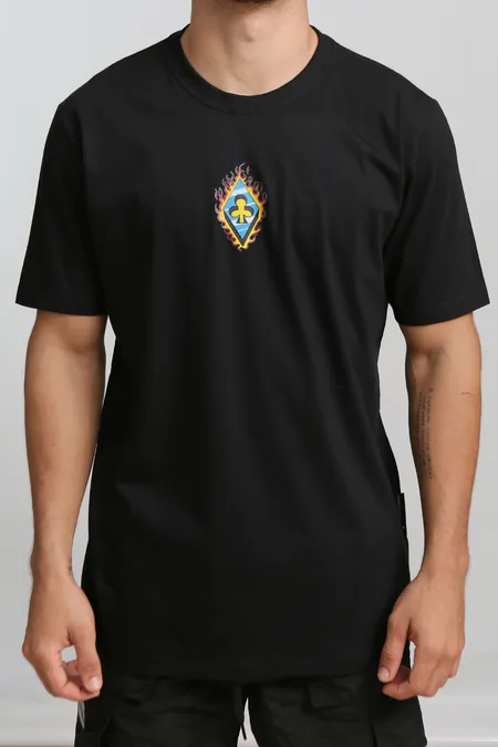 CAMISETA PRETA MANGA CURTA CONDUÇÃO INTENSE FIRE