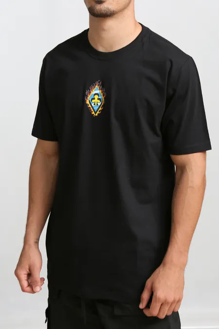 CAMISETA PRETA MANGA CURTA CONDUÇÃO INTENSE FIRE